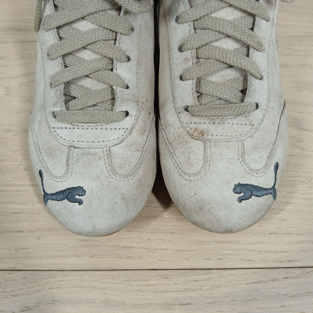 Vintage Puma Beige Suede Lace-Up Low Profile Indoor Training Sneakers 272 - Picture 8 of 12